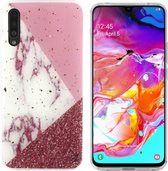 BackCover Marble Glitter voor Samsung A70 Wit
