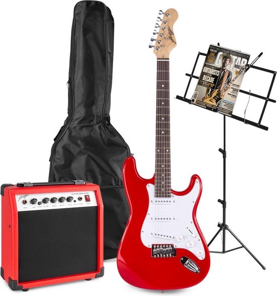~ kant Internationale straffen Elektrische gitaar - Johnny Brook JB404 elektrische gitaar starterset met rode  gitaar,... | bol.com