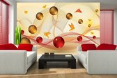 Modern Yellow Red Abstract Photo Wallcovering