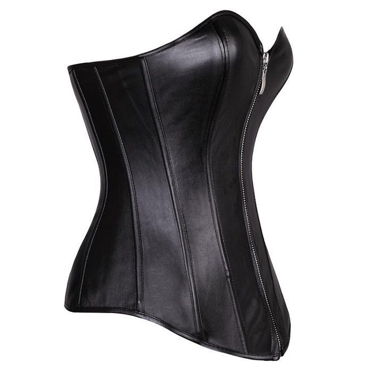 Faux Lederen Korset Met Ritssluiting Zwart Maat 46 Leren Faux Lederen Korset Met Ritssluiting Zwart Maat 46 Leren