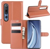 Book Case - Xiaomi Mi 10 Pro Hoesje - Bruin
