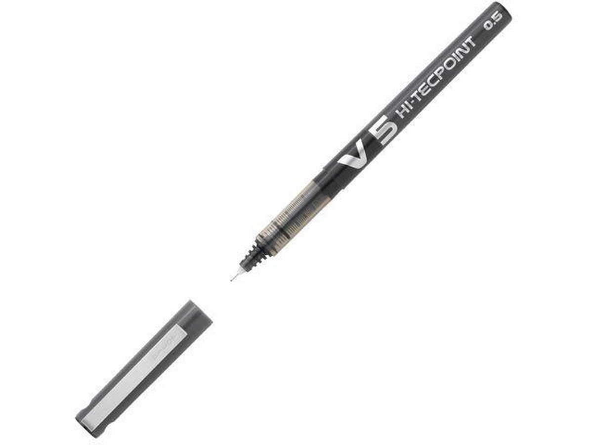 Rollerpen PILOT Hi-Tecpoint V5 zwart 0.3mm - 12 stuks