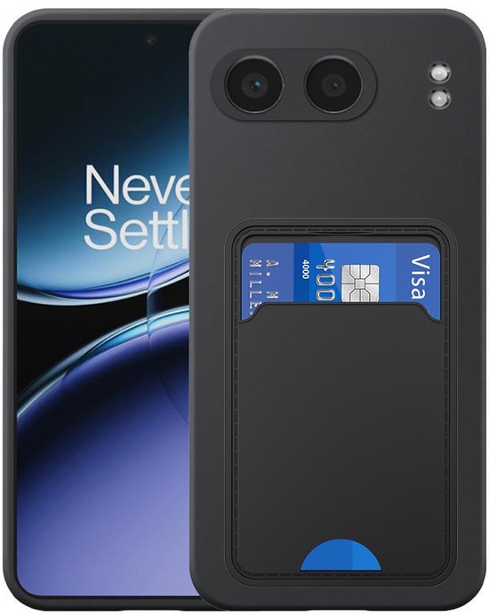 Coque arrière Flexible en Siliconen TPU avec emplacement pour carte pour OnePlus Nord 4 - Zwart - Compatible avec OnePlus Nord 4