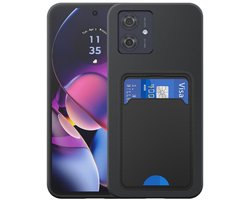 Geschikt voor Motorola Moto G54 / G54 Power / G64 Telefoonhoesje met TPU Pasjeshouder - Flexible Back Cover Case Siliconen TPU with Cardslot - Zwart - Smartphonica geschikt voor Motorola Moto G54;Motorola Moto G54 Power;Motorola Moto G64