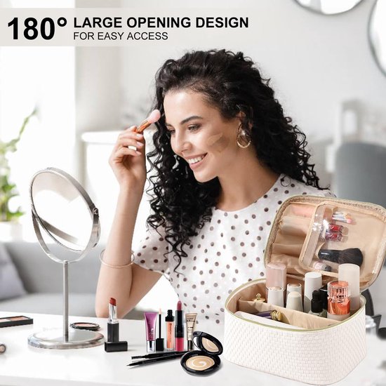 Make-up Organizer Reistas -Verstelbare Vakken en Schouderban