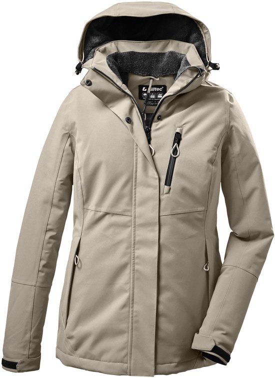 killtec Dames Functioneel jack/outdoorjack met afritsbare capuchon KOS 42 WMN JCKT, olive, 50, 41282-000