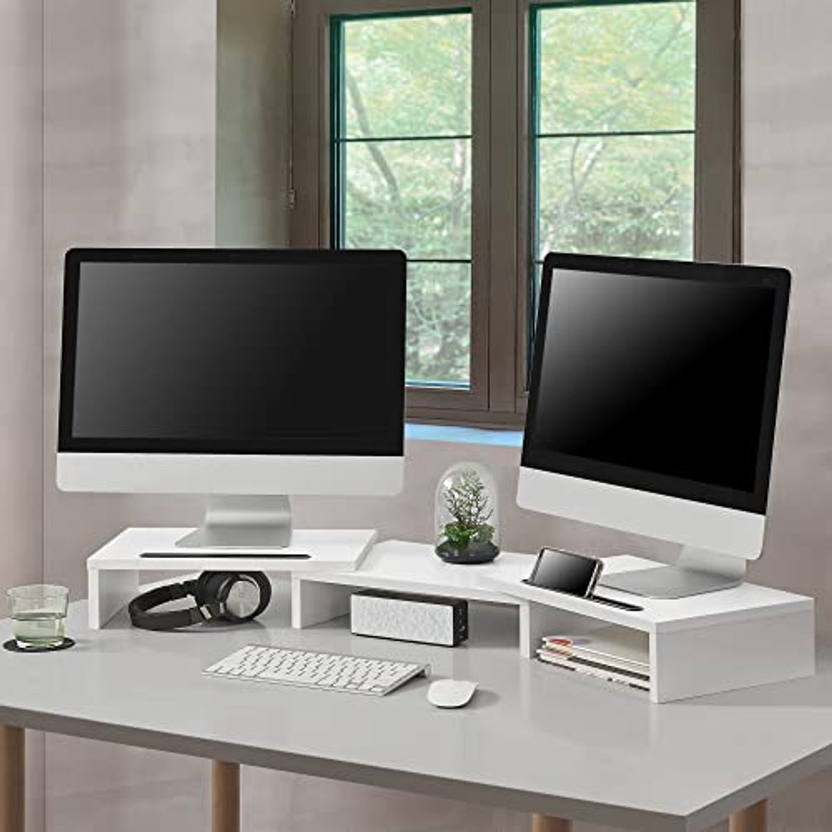 Monitorstandaard Verhoger Wit voor Verbeterde Ergonomie en Ruimtebesparing