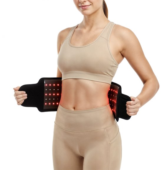 Infraroodtherapie Riem - Infraroodlamp voor Spieren en Gewrichten - Kalmeren en Ontspannen van de Spieren - Red Light Therapy - Melatonine - Rugband Onderrug - Rood Licht Therapie - Rugbrace - 130 x 18 cm - Silvergear