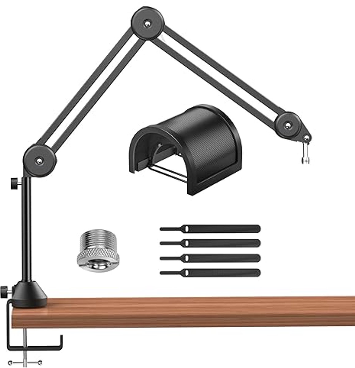 Microfoon Arm Stand Desk met Popfilter en Kabelbinders voor Microfoons