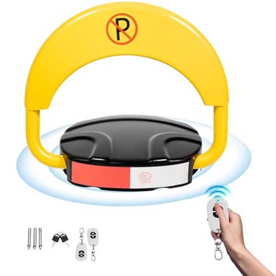Parkeerblokkering, elektronisch parkeerslot met afstandsbediening, elektrische afstandsbediening, parkeerblokkering met 2 afstandsbedieningen, automatische inklapbare parkeerblokkering, IP67