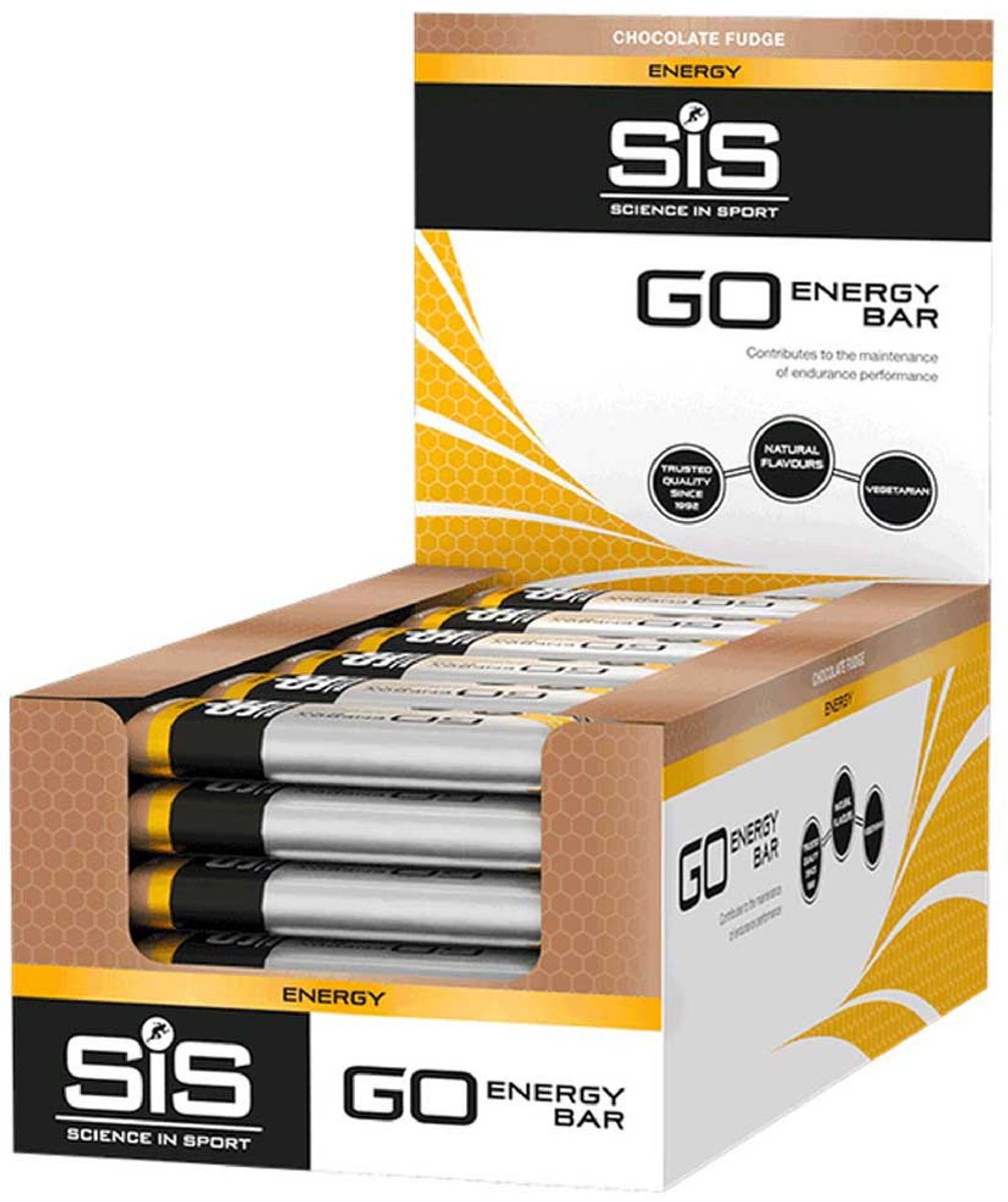 Sis Go Energierepen Doos Chocolade Fudge 40g 30 Eenheden Zilver