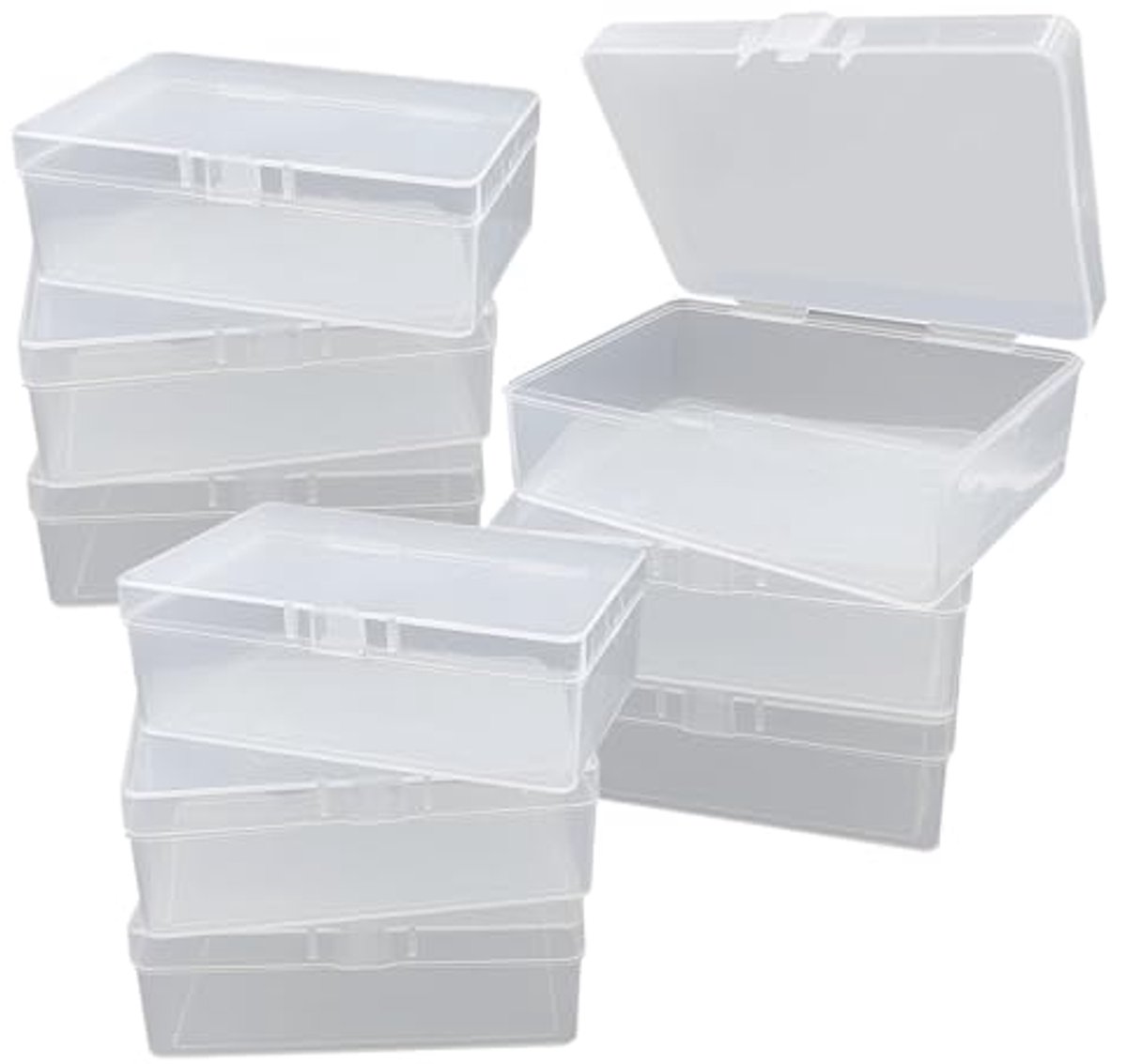9 stuks transparante opbergdozen 10 x 7 x 3,5 cm voor sieraden en kunsthandwerken