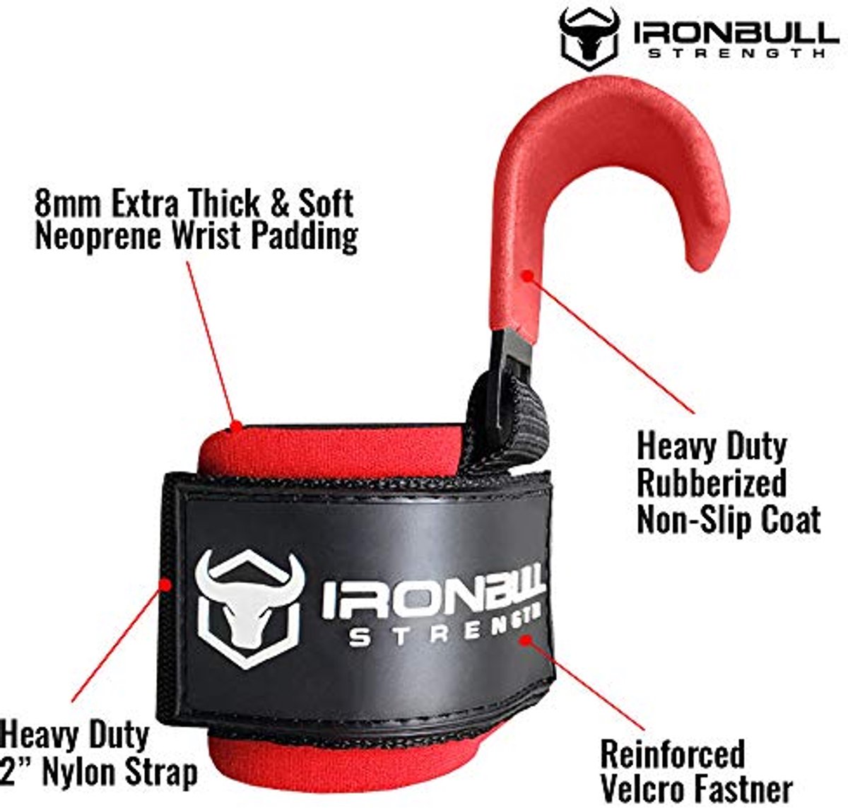 Zware gewichtheffen haken - dik gevoerde trainingshaak en deadliftbanden voor powerlifting