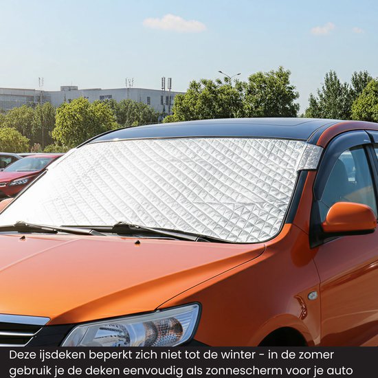 R2B Anti-Vries Deken Auto Voorruit - 100 x 145 cm - 4 Laagse Bescherming - Ook Zonnescherm auto - IJsdeken / Vriesdeken Auto - Voorruithoezen Antivries - Zonwering Auto Voorruit - Autoaccessoires van R2B — afbeelding 3