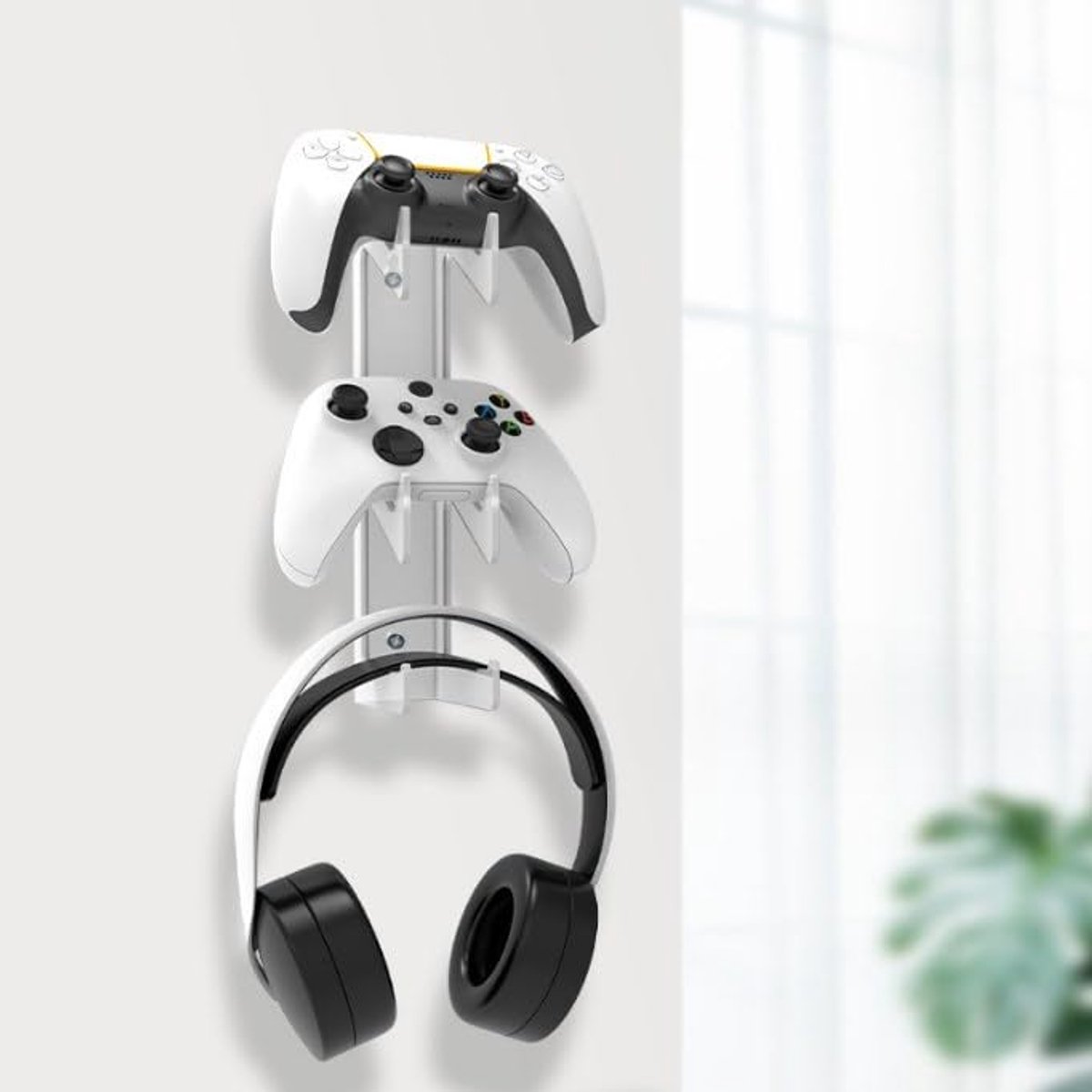 Hoofdtelefoonstandaard met 3 niveaus - Universale headsethouder van acryl voor gaming controllers