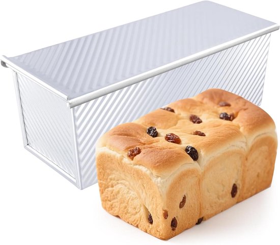 Broodbakvorm voor brood, met deksel, 450 g, met ventilatiegaten, 19,2 x