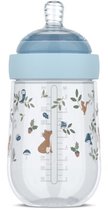Mepal Mio Babyfles Little Dutch - 240 ml - Anti-koliek - Spiraalontwerp voorkomt verstopping - Siliconen van medische kwaliteit - Forest Friends