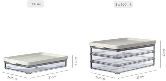 Boîte à viande Mepal Omnia – 500 ml 1 couche – Boîte de produits frais – Sauge nordique