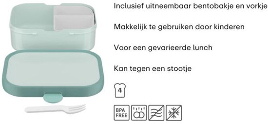 Lunch box Mepal Campus – Boîte à pain avec compartiments pour enfants – Convient pour 4 sandwichs – Little Farm