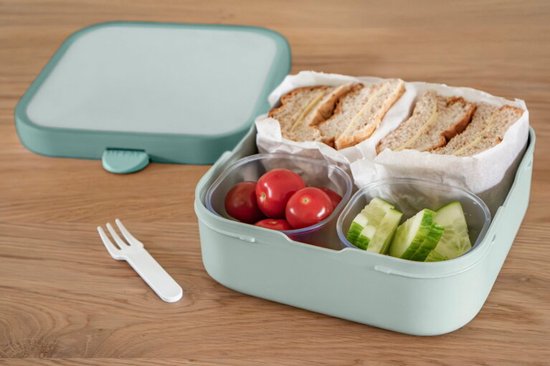 Mepal Bento Lunch Box Grand Campus - 2x 200 + 1250 ml - Comprend 2 boîtes bento amovibles et étanches et une fourchette - Unicorn Glow