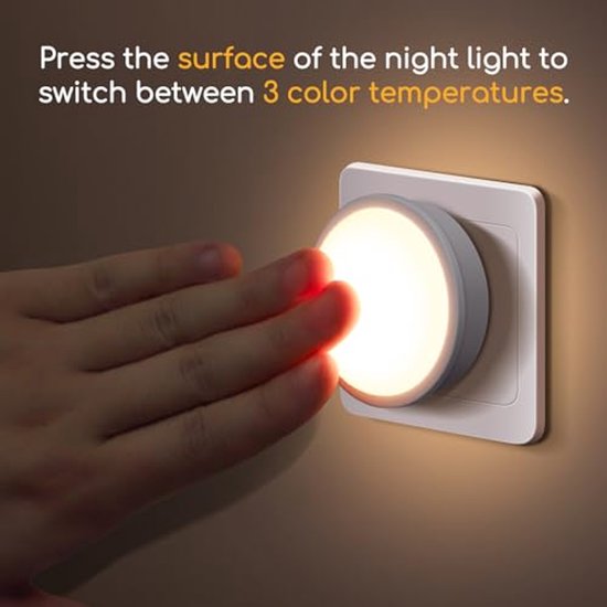 Nachtlampje voor kinderen met lichtsensor - LED Nachtlampjes (2 stuks) voor kamer, badkamer, hal en keuken van Auvon — afbeelding 5