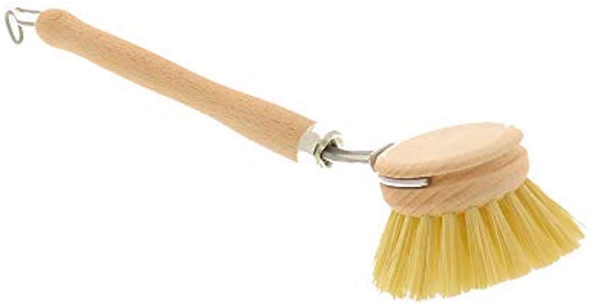 Houten afwasborstel 23 cm - Vervangbare borstelkop voor optimaal spoelresultaat