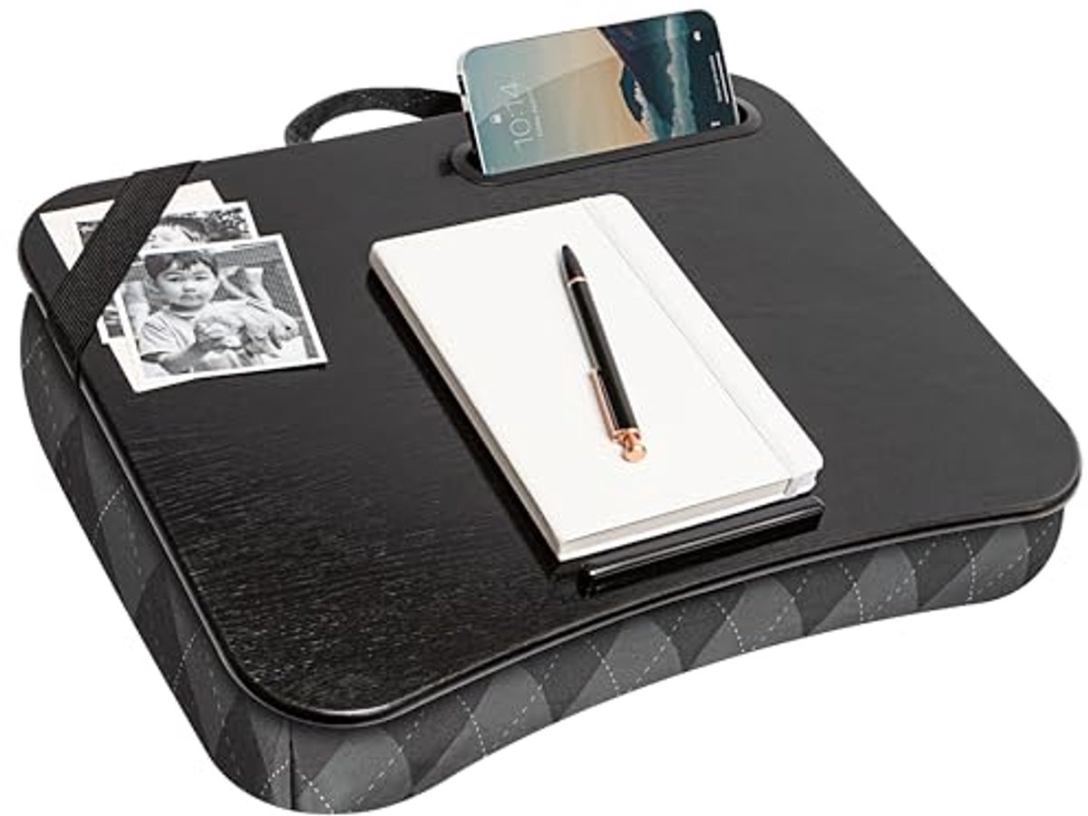 Designer Lap Desk met telefoonhouder - geschikt voor laptops tot 15,6 inch