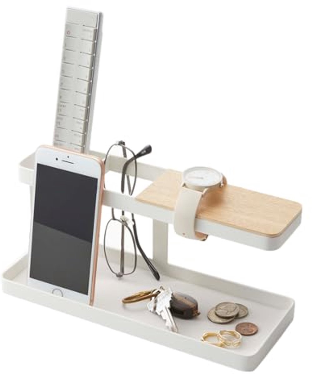 Bureau Organizer van Staal en Hout - Wit, Ideaal voor Kantoor of Thuiswerk