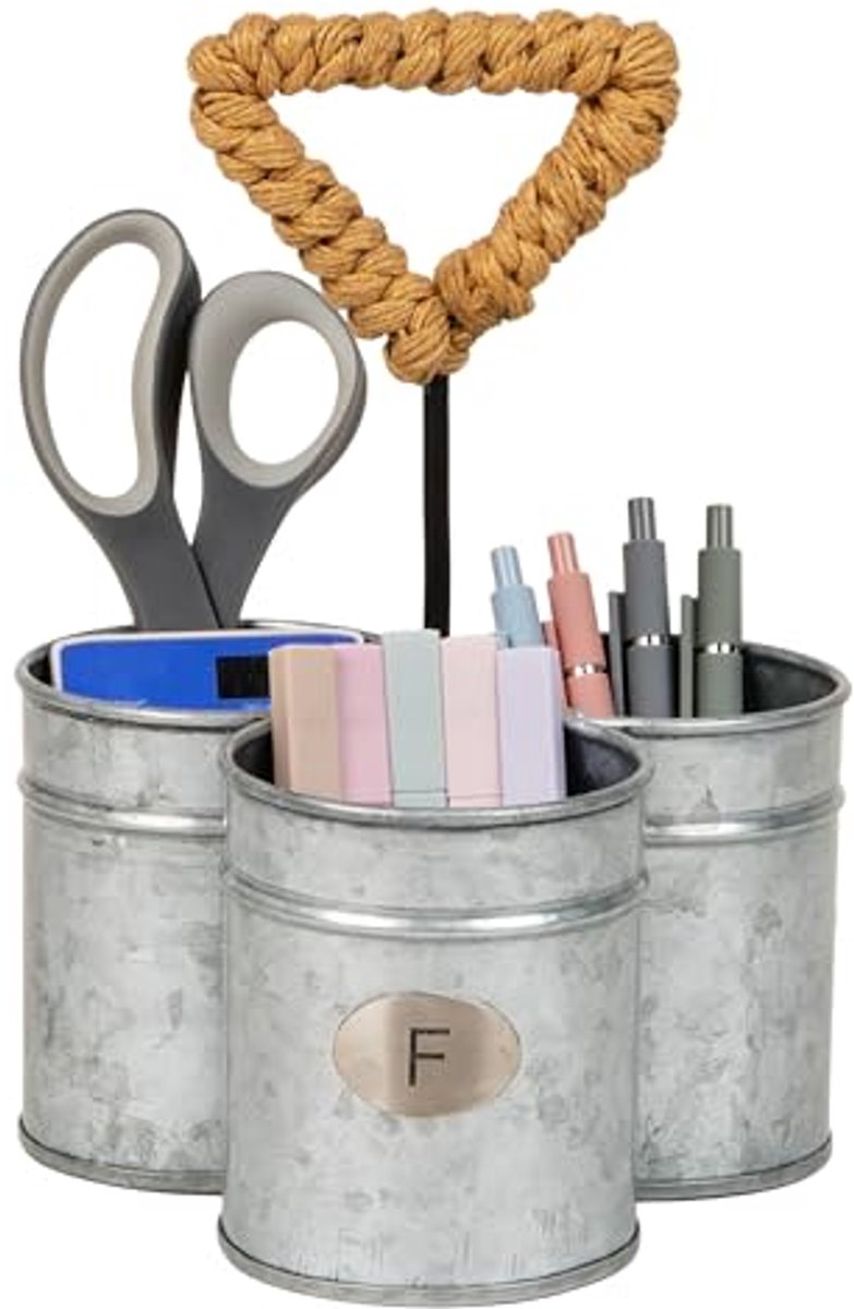Bestekhouder en Organizer van Gegalvaniseerd Metaal - 7" L x 7" B x 10" H