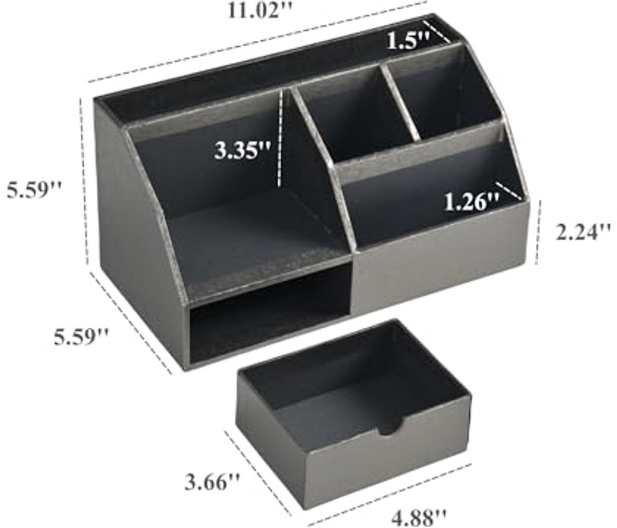 Metalen Zilver Bureau Organizer - Coole Kantoorbenodigdheden & Bureauaccessoires - Desktop Opslag en Organisatie voor Thuis en op Kantoor