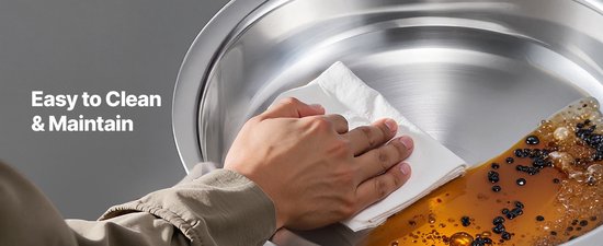 Chafing Dish Buffetset - 4 stuks - RVS warmhoudpannen - 5 liter capaciteit - Opvouwbaar - Voor catering, feest en buffet - Inclusief deksel en serveertang — afbeelding 5