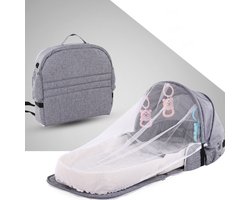 Baby-Reisbed - Multifunctioneel - Opvouwbaar - Inklapbaar - Met Muggennet - Lichtgewicht - Draagbaar - Reiswieg - Camping - Strand - Park - Babyuitrusting - Slaapplaats - Veilig - Compact - Rugzakdesign - Tub-In-Tub - Buitenshuis - Binnenhuis