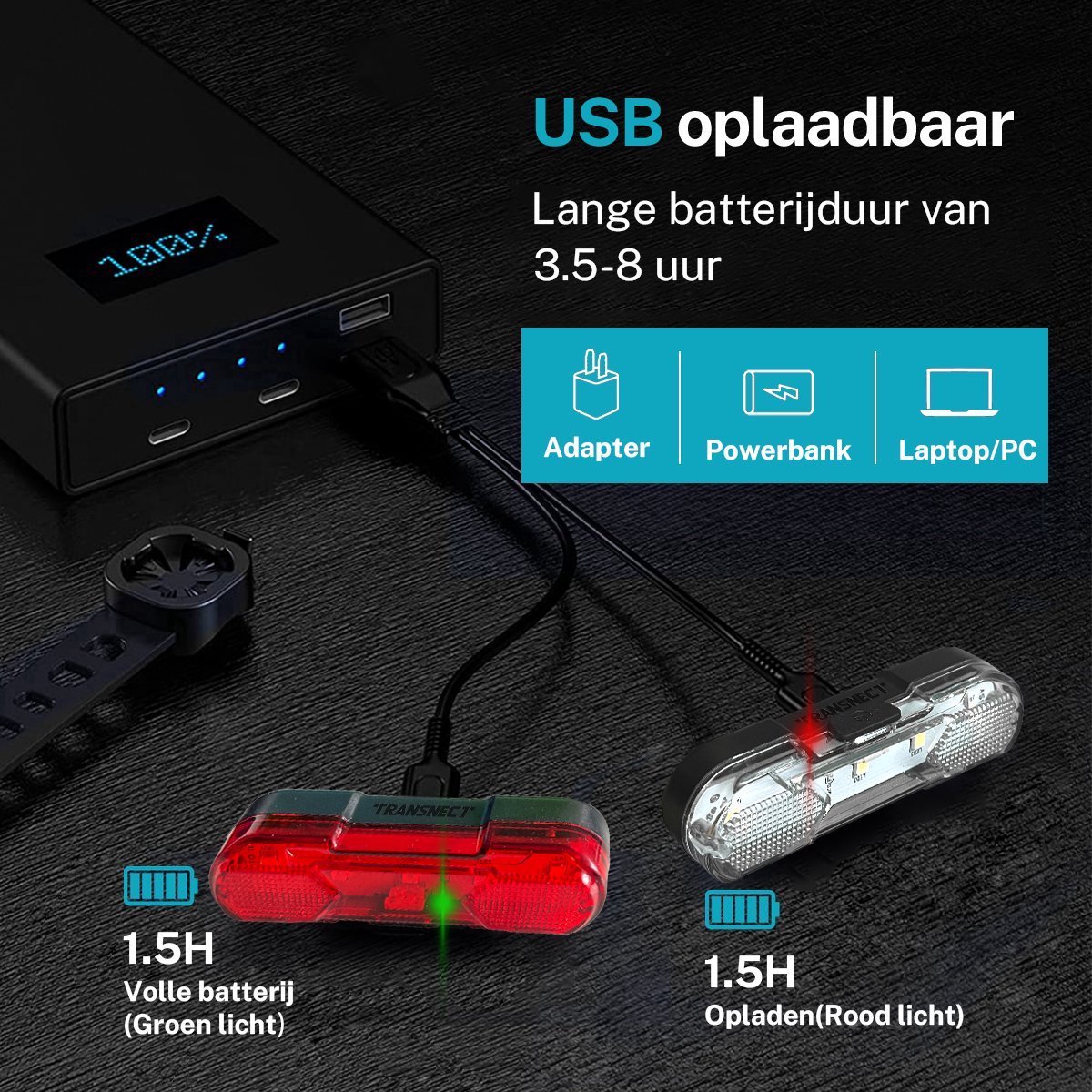 TRANSNECT LED Fietsverlichting Set thumbnail 2