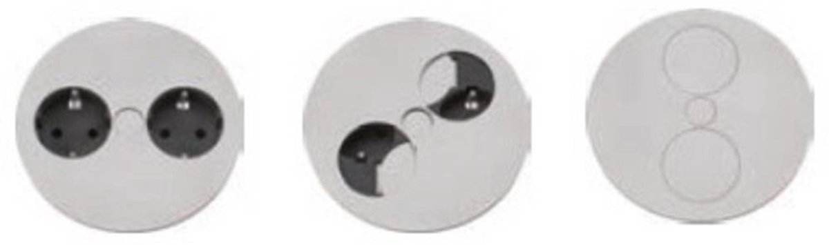 Bachmann Inbouwstopcontact Twist 2, rond, 1x stopcontact met USB A en USB C 2 m kabel, tafelstopcontact voor keuken en kantoor, zwart 946.104 (met automatische opening en anti-vingerafdrukcoating