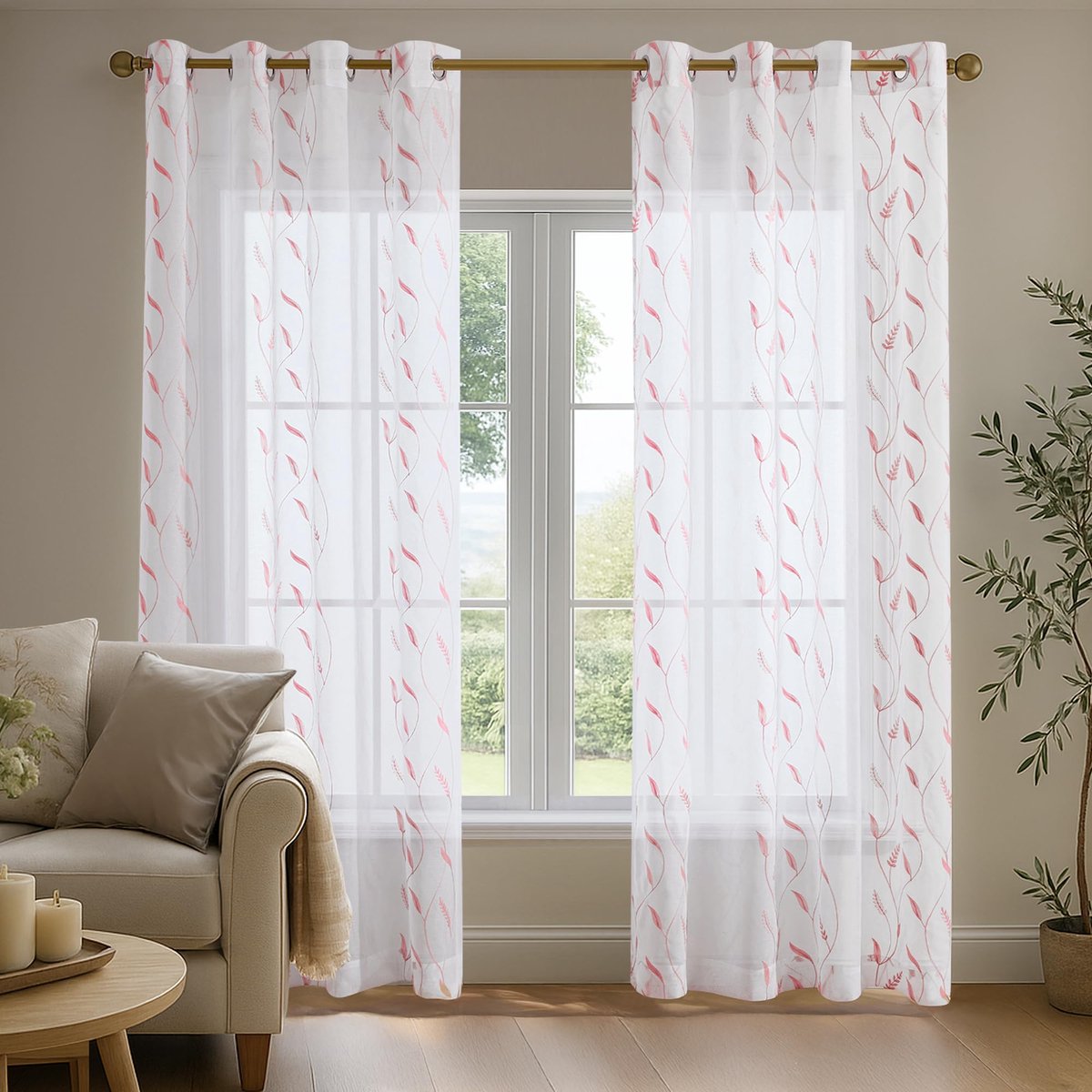 Azomor® Stijlvolle Transparante Gordijnen Set met Oogjes voor Sfeervol Interieur