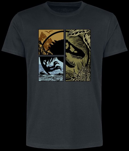 Spreadshirt Jurassic World Logo Classique en Noir T Shirt