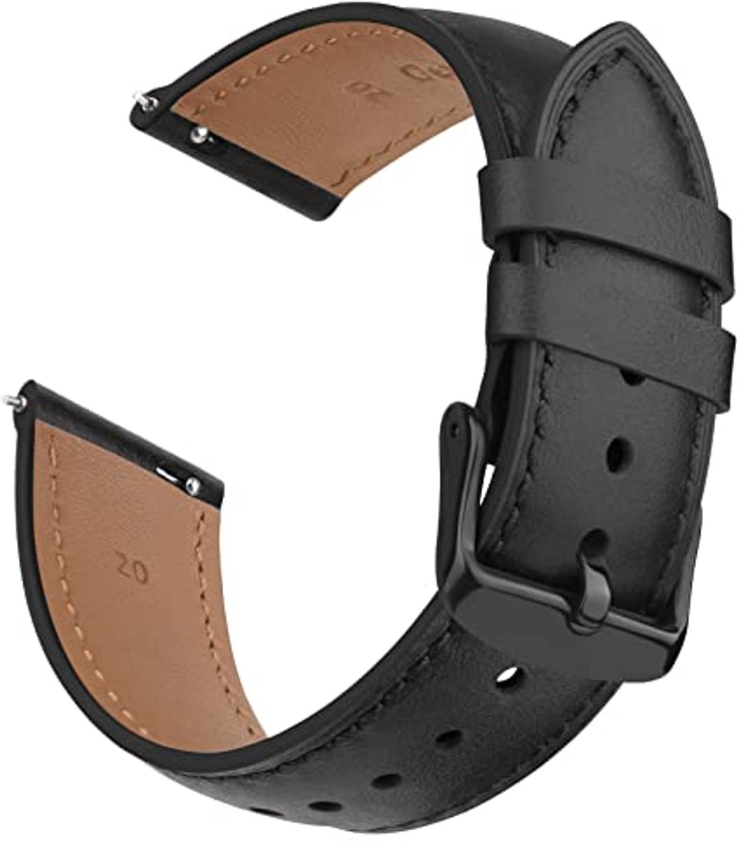 Horlogebandje 20 mm leer voor smartwatch - Dames en heren