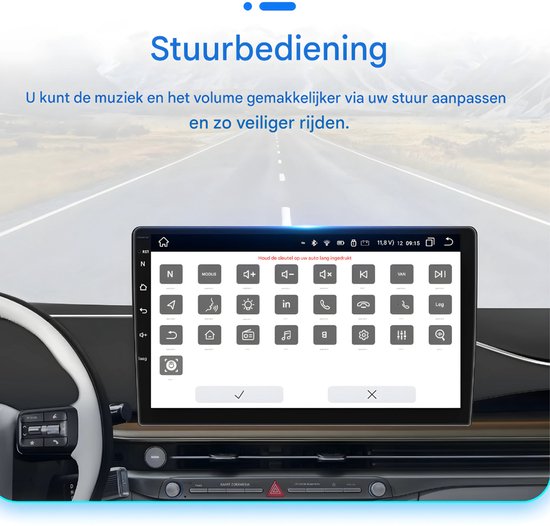 Autoradio avec Bluetooth - Carplay - Pour Peugeot 2008 et 208 (2014-2018) - Compatible avec Apple et Android - Stéréo - Navigation - Système de navigation automobile - 2 Go 64 Go