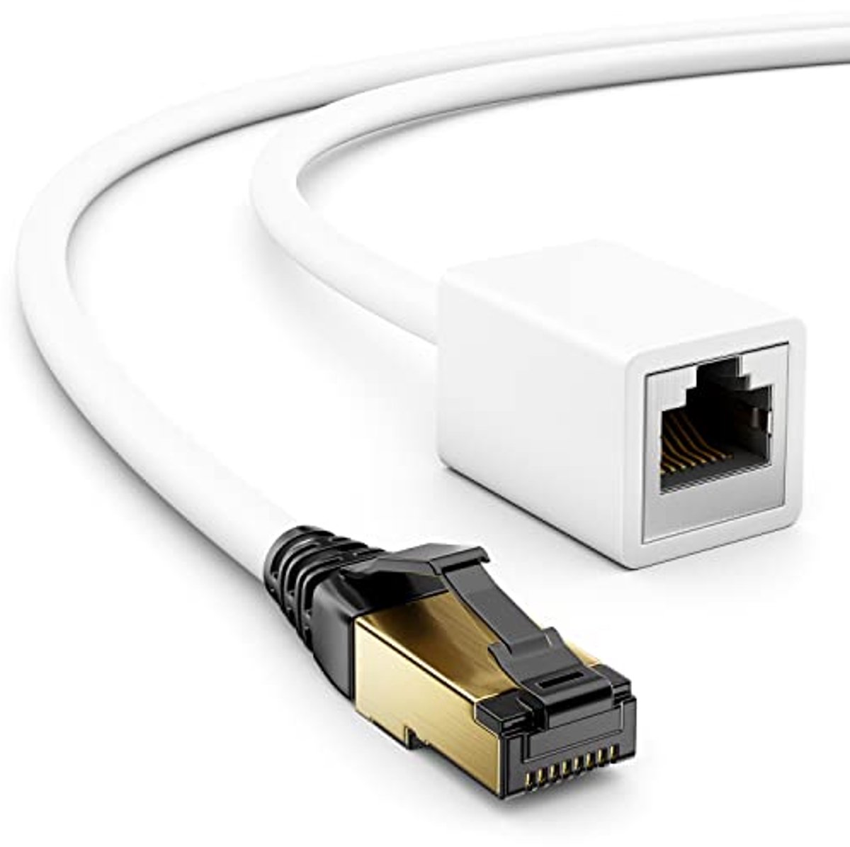 Image of 2m CAT8.1 RJ45 Patchkabel Verlengkabel 40 GBit/s voor Ethernet LAN Gaming en Streaming - Wit