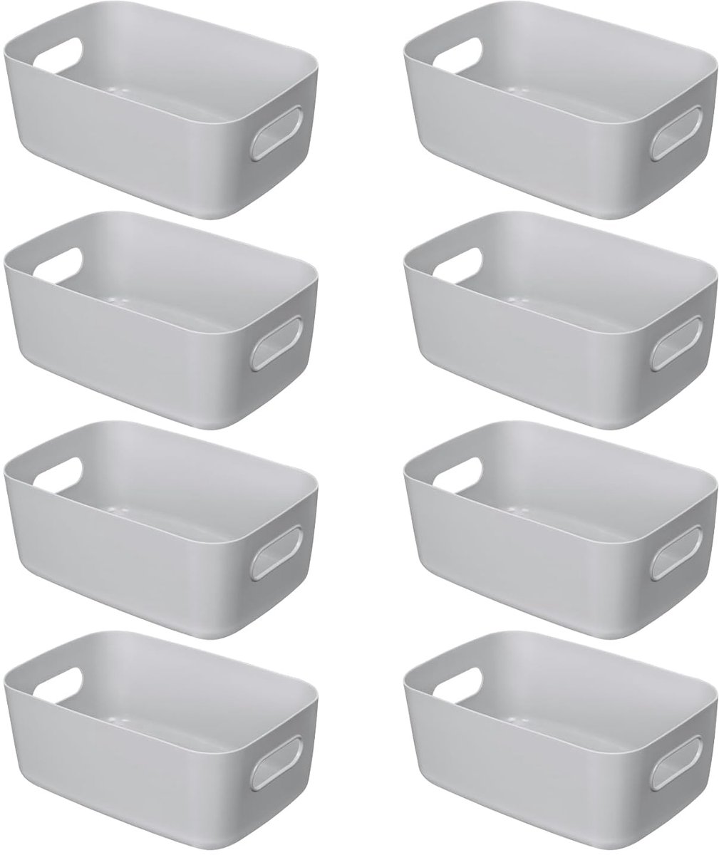 Plastic opbergcontainers - duurzaam en veelzijdig - set van 8