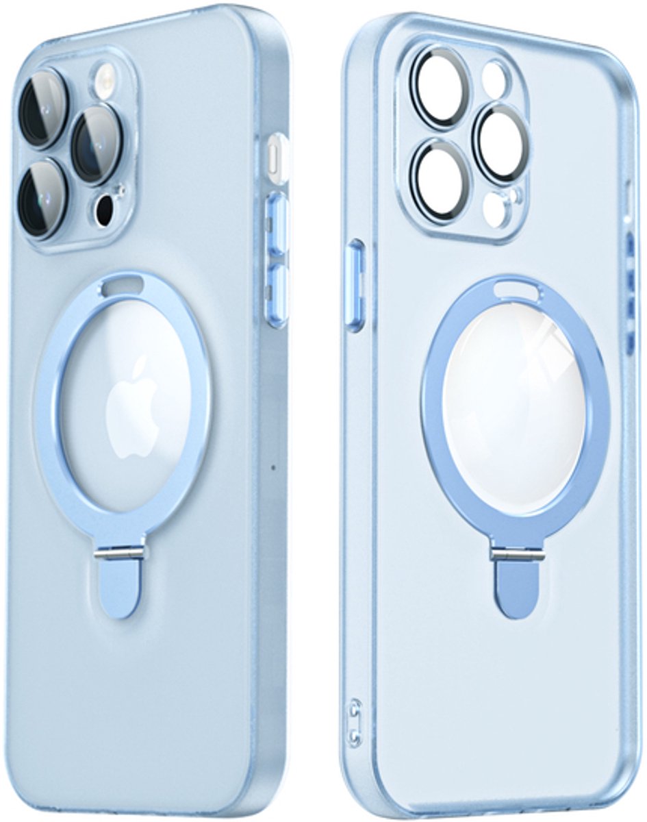 Magnetisch Hoesje met Ringhouder – Geschikt voor Apple iPhone 15 – MagSafe - Blauw