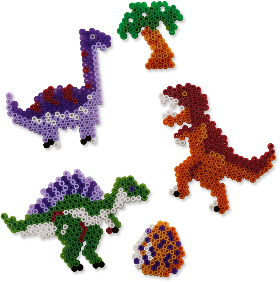 SES Creative - Beedz - Dino Wereld - 2100 Strijkkralen met Grondplaten en Strijkvellen - Vanaf 5 Jaar — afbeelding 4