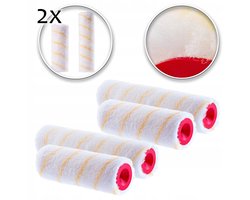 KADAX Verfroller, set - 20 + 25 cm, verfrol, gele draad, schilderrol van polyacryl, laagpolig, lakroller, verfroller voor muurverf, gevel, gevelrol, lakrol (2)