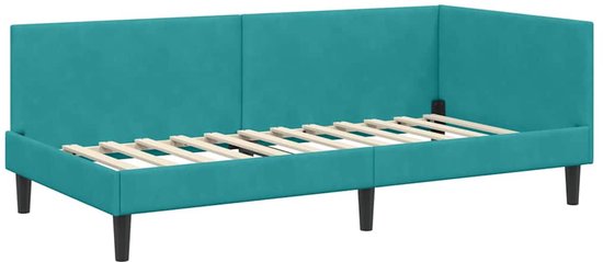 vidaXL Hoekbedframe met hoofdeinde Donkergroen 90 cm x 200