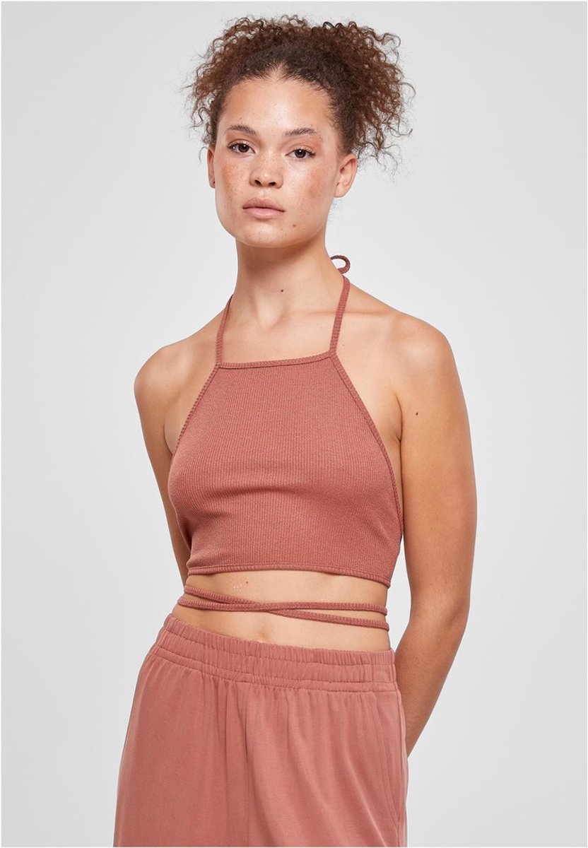 Urban Classics Rib Trapeze Crop top 4XL Oranje