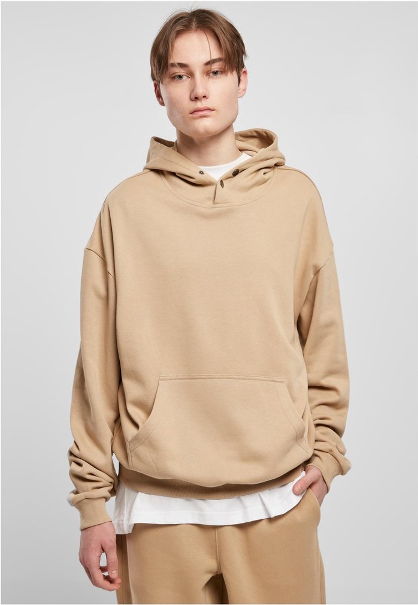 Urban Classics Snap Hoodie/trui S Beige