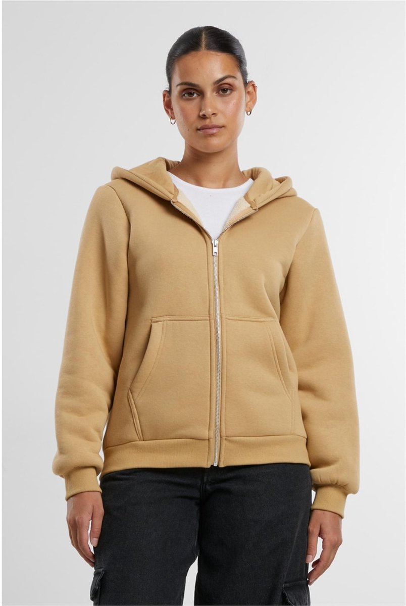 Urban Classics Bonded Sherpa Vest met capuchon XS Beige