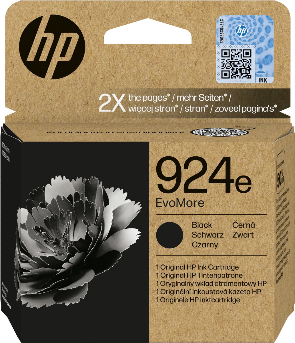 HP 924e EvoMore originele zwarte inktcartridge