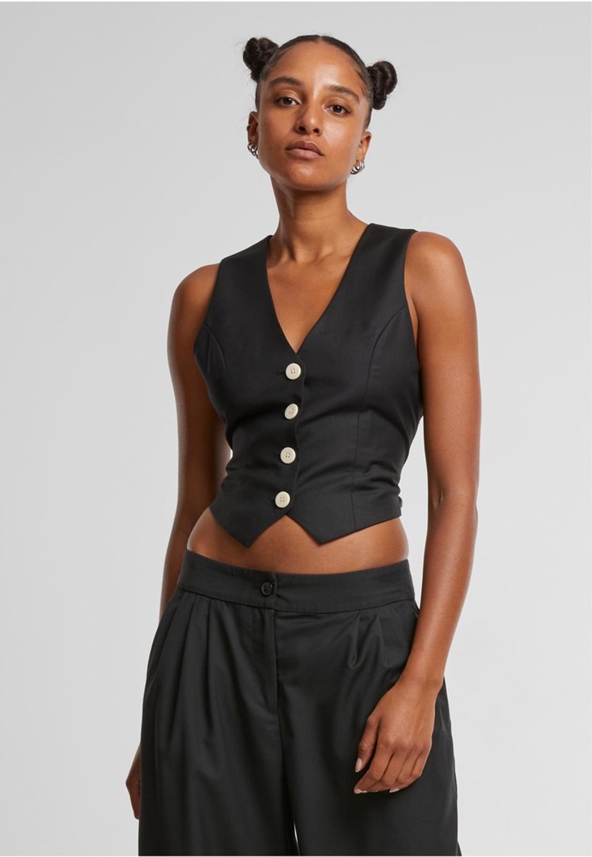 Urban Classics Klassiek Gilet Dames Vest – M Zwart