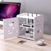 Étagère De Rangement Pour Routeur WiFi En Bois - Avec Porte, Cache Câbles, Pour Salon Ou Bureau - 6